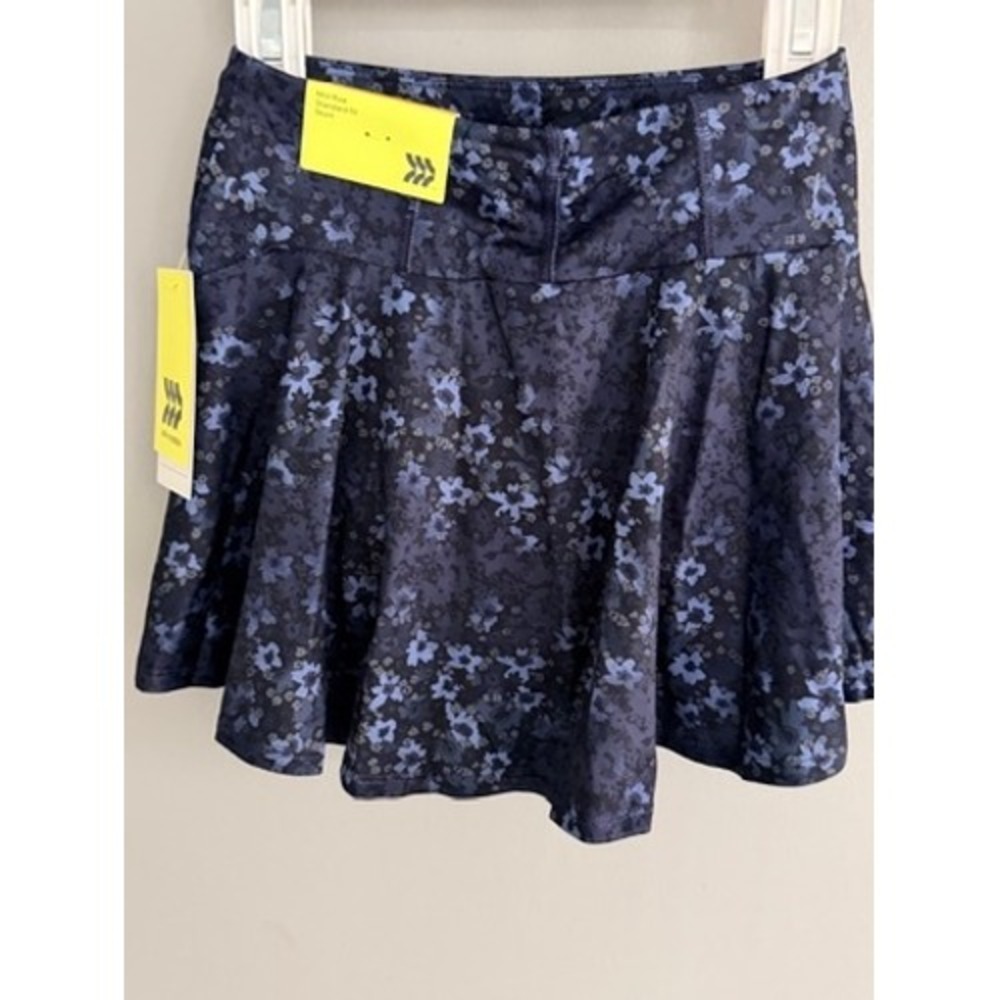 All in Motion Girls S 6/7 Blue Floral Knit Skort NWT Tiered‎ Ruffle Tennis Skirt